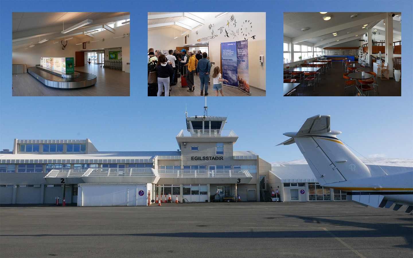 Der Flughafen Egilsstaðir ist kompakt und freundlich