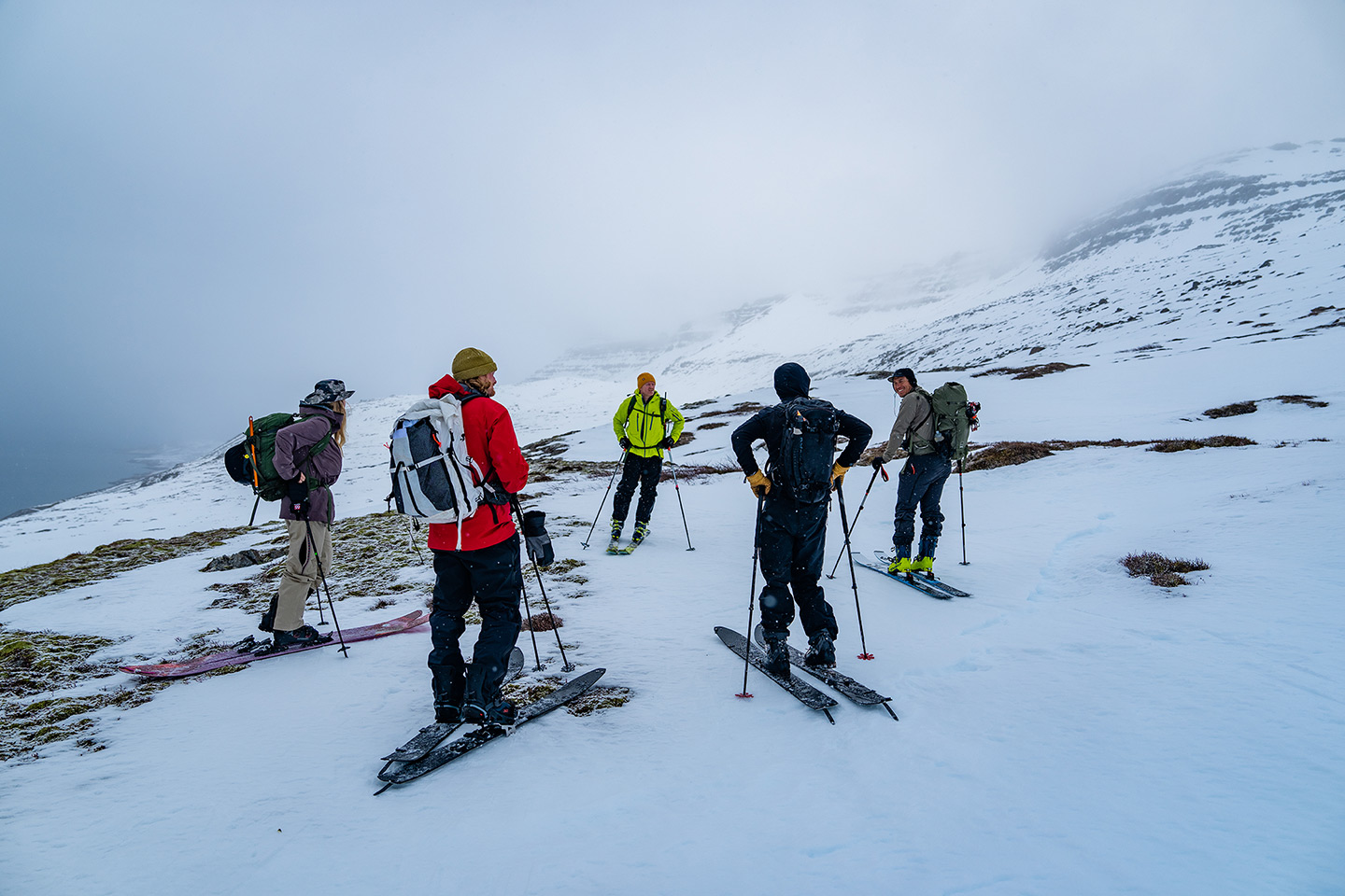 Fjallaskíða og brettafólk spjallar