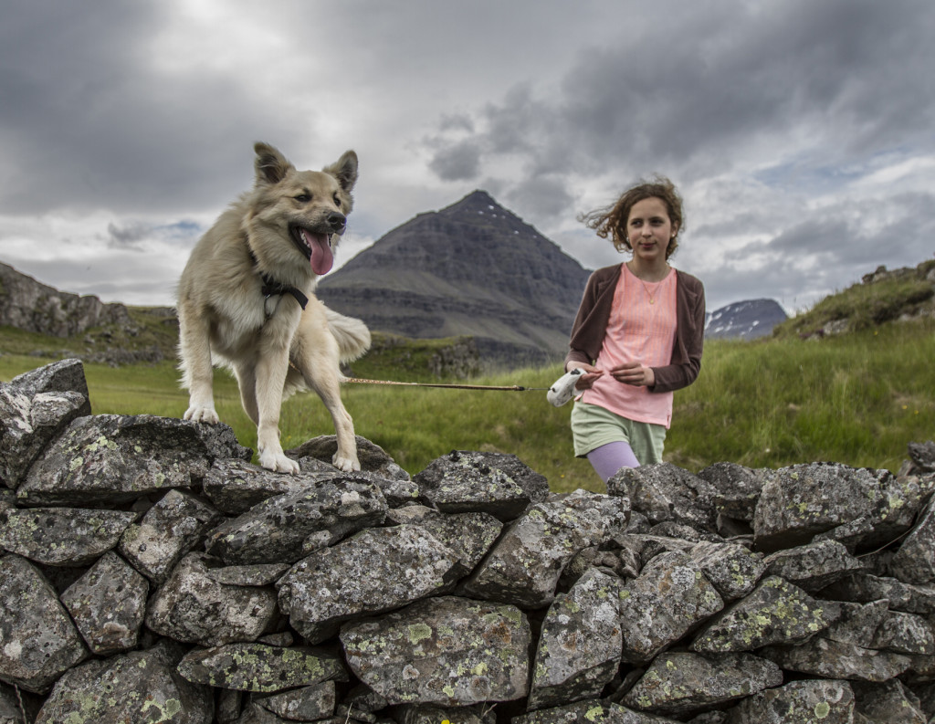 Girl and a dog